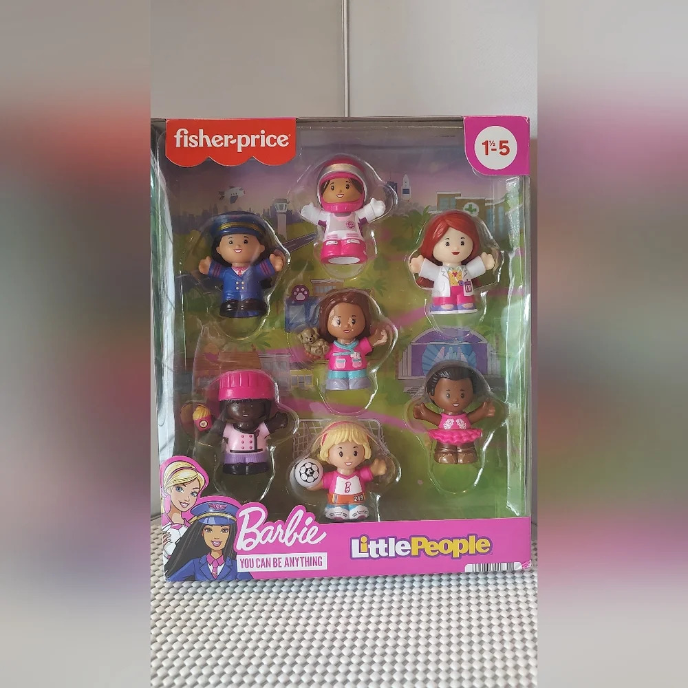 Fisher Price Little People Barbie You Can Be Anything 7pcs Set Dolls Age 1.5-5